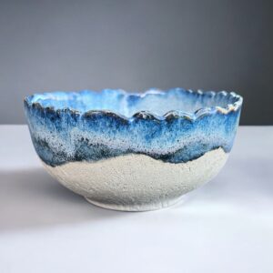 Artisanal Ceramic Bowl with Sea-Inspired Glaze